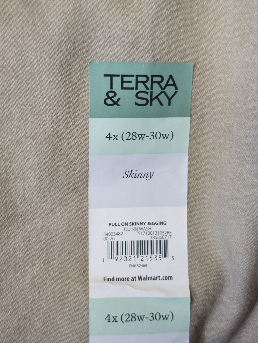 NWT Terra & Sky Women's Pull-On High-Rise Skinny Jeggings Plus Size 4X Brown - Picture 4 of 11